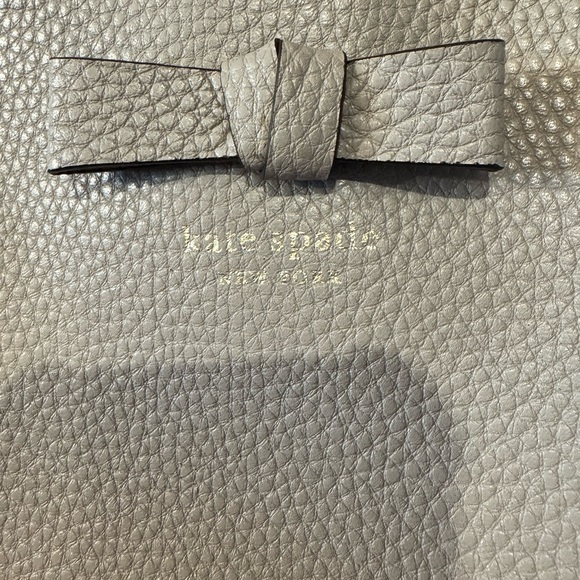 LOW START Kate Spade Gwyn Pershing Street Satchel Grey Pebble Leather $359 - Picture 5 of 15